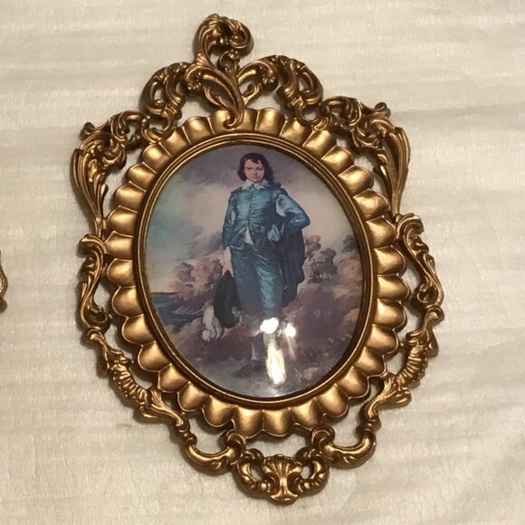 Vintage set of Thomas Gainsborough Pinky & Blue Boy farmed pictures from Italy - Picture 6 of 7